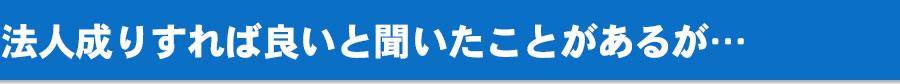 法人成りすれば良いと聞いたことがあるが…