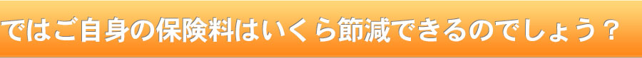 ではご自身の保険料はいくら節減できるのでしょう？