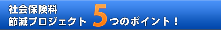 社会保険料 節減プロジェクトの5つのポイント